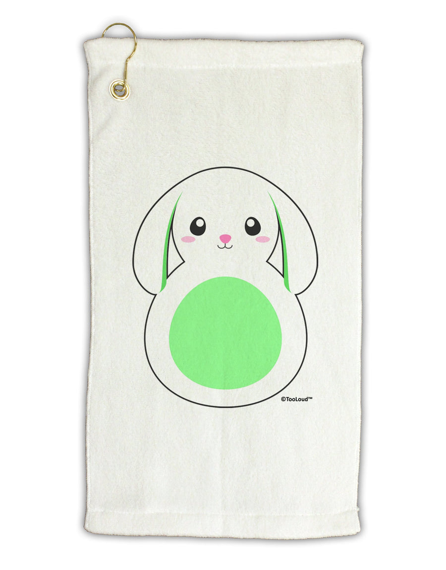 Cute Bunny with Floppy Ears - Green Micro Terry Gromet Golf Towel 16 x 25 inch by TooLoud-Golf Towel-TooLoud-White-Davson Sales