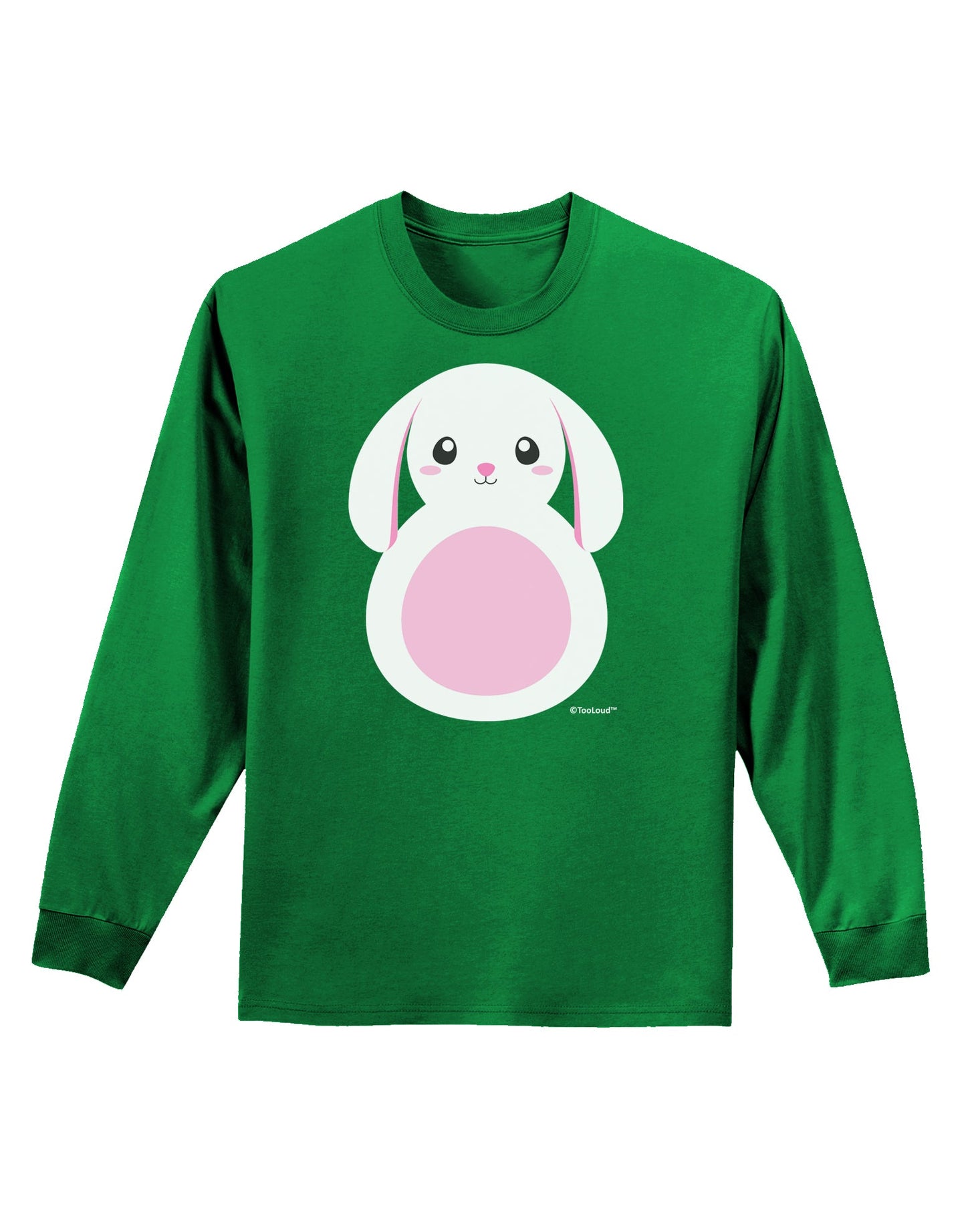 Cute Bunny with Floppy Ears - Pink Adult Long Sleeve Dark T-Shirt by TooLoud-TooLoud-Kelly-Green-Small-Davson Sales