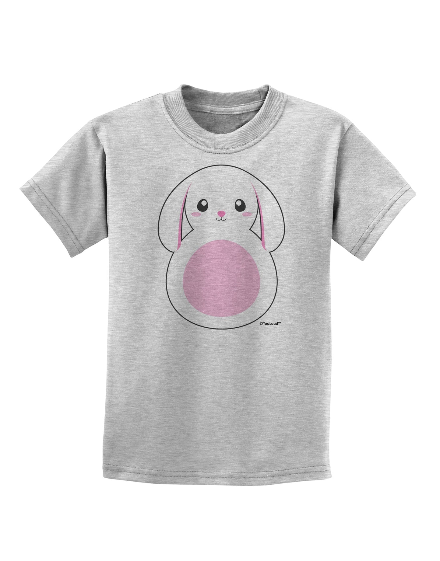 Cute Bunny with Floppy Ears - Pink Childrens T-Shirt by TooLoud-Childrens T-Shirt-TooLoud-AshGray-X-Small-Davson Sales