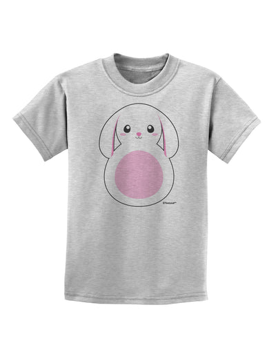 Cute Bunny with Floppy Ears - Pink Childrens T-Shirt by TooLoud-Childrens T-Shirt-TooLoud-AshGray-X-Small-Davson Sales