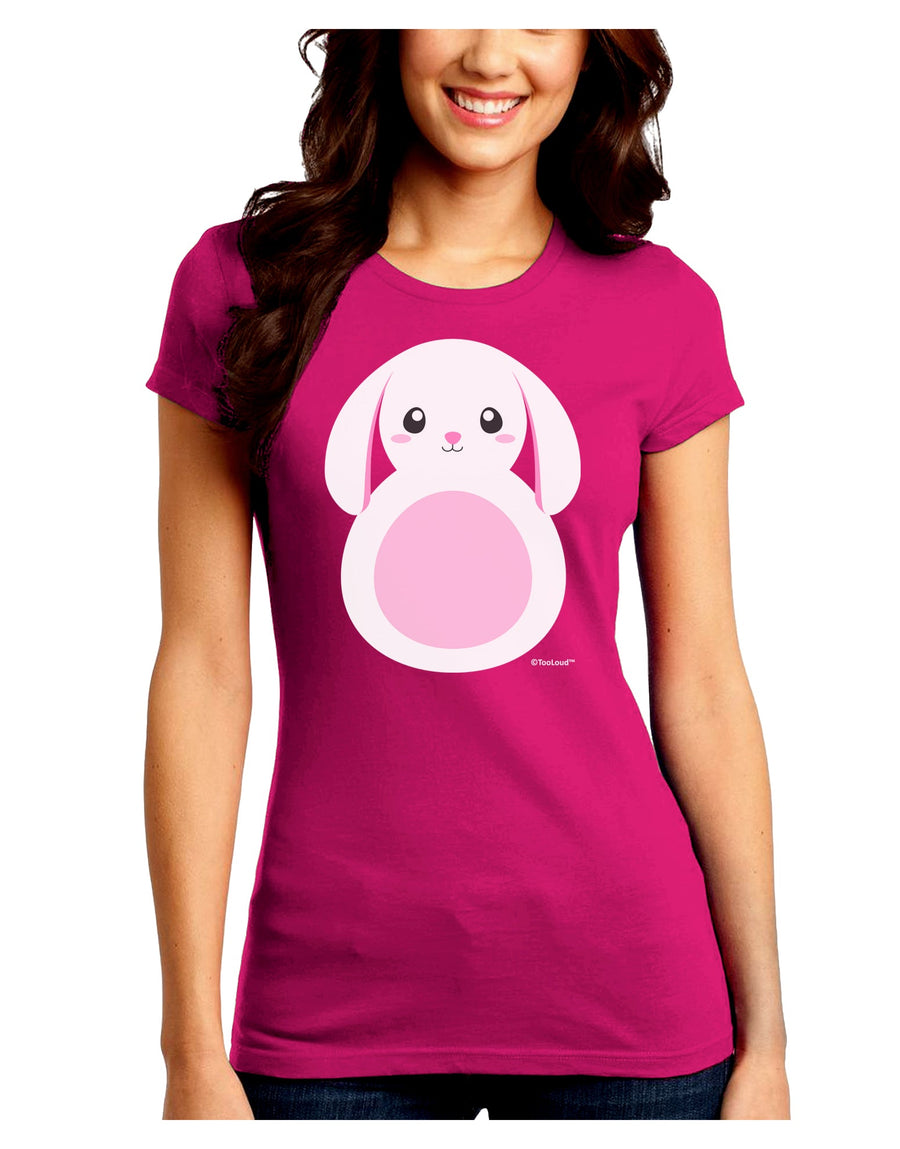 Cute Bunny with Floppy Ears - Pink Juniors Crew Dark T-Shirt by TooLoud-T-Shirts Juniors Tops-TooLoud-Black-Juniors Fitted Small-Davson Sales