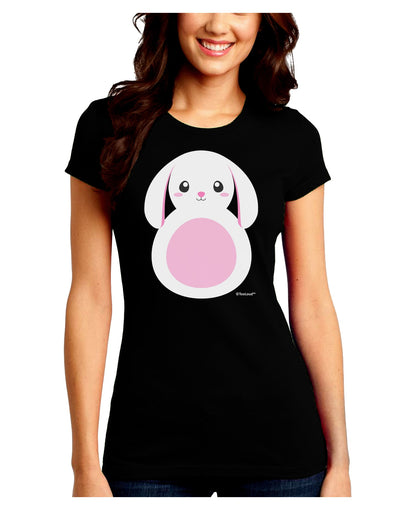 Cute Bunny with Floppy Ears - Pink Juniors Crew Dark T-Shirt by TooLoud-T-Shirts Juniors Tops-TooLoud-Black-Juniors Fitted Small-Davson Sales