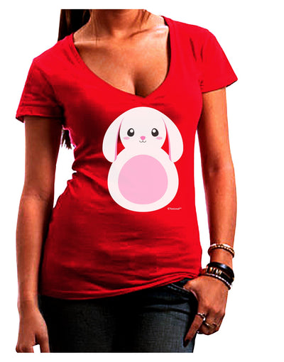 Cute Bunny with Floppy Ears - Pink Juniors V-Neck Dark T-Shirt by TooLoud-Womens V-Neck T-Shirts-TooLoud-Red-Juniors Fitted Small-Davson Sales