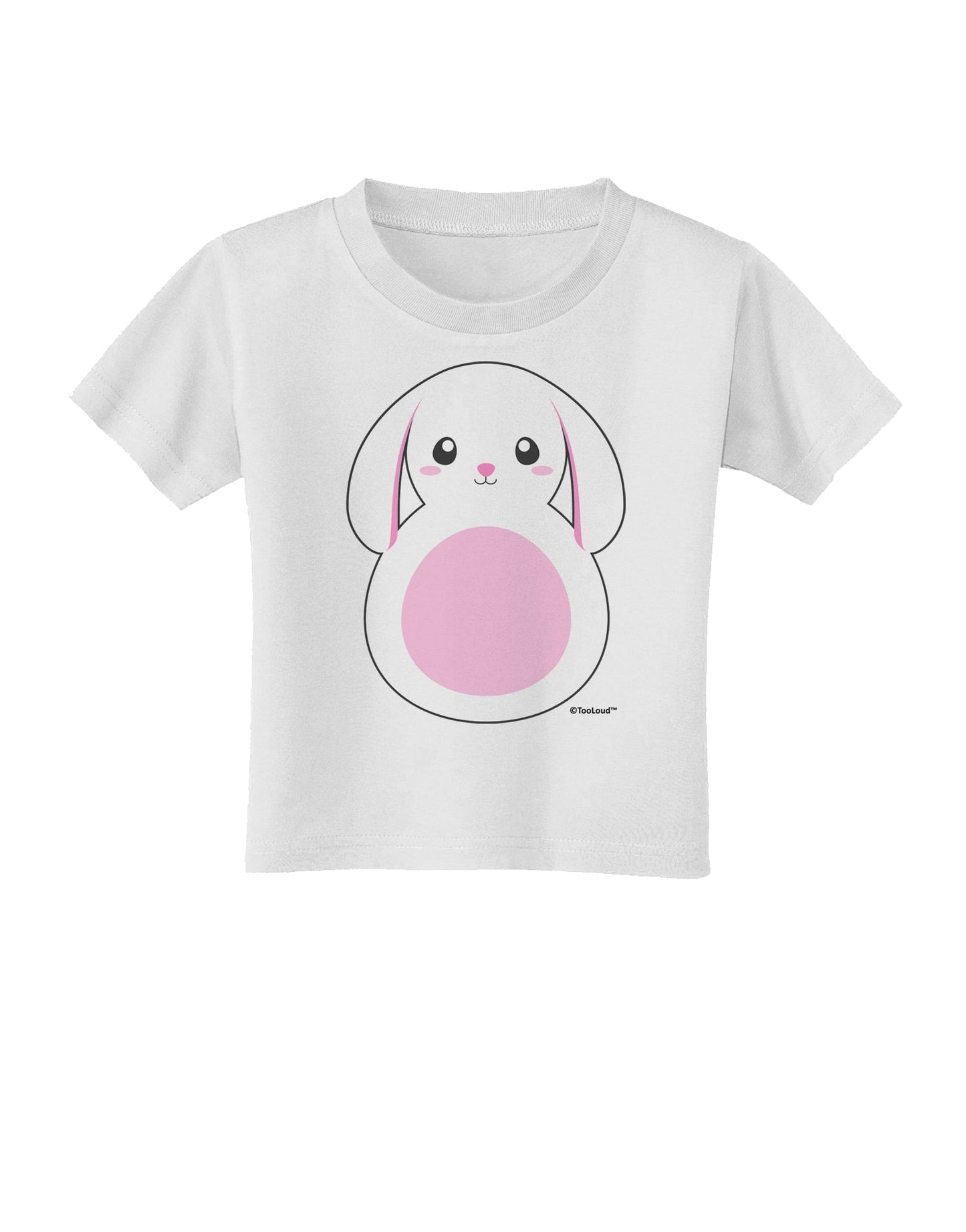 Cute Bunny with Floppy Ears - Pink Toddler T-Shirt by TooLoud-Toddler T-Shirt-TooLoud-White-2T-Davson Sales