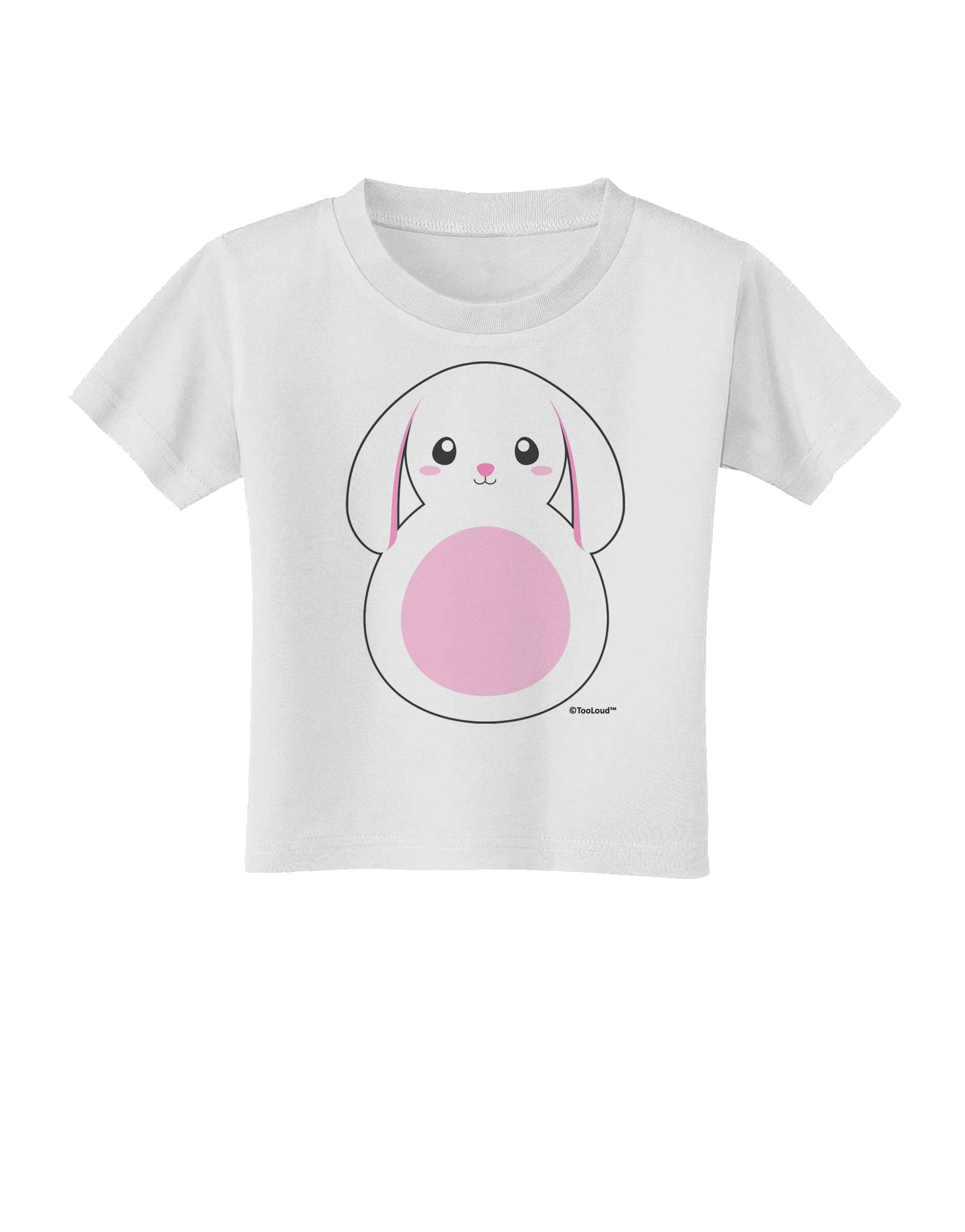Cute Bunny with Floppy Ears - Pink Toddler T-Shirt by TooLoud-Toddler T-Shirt-TooLoud-White-2T-Davson Sales