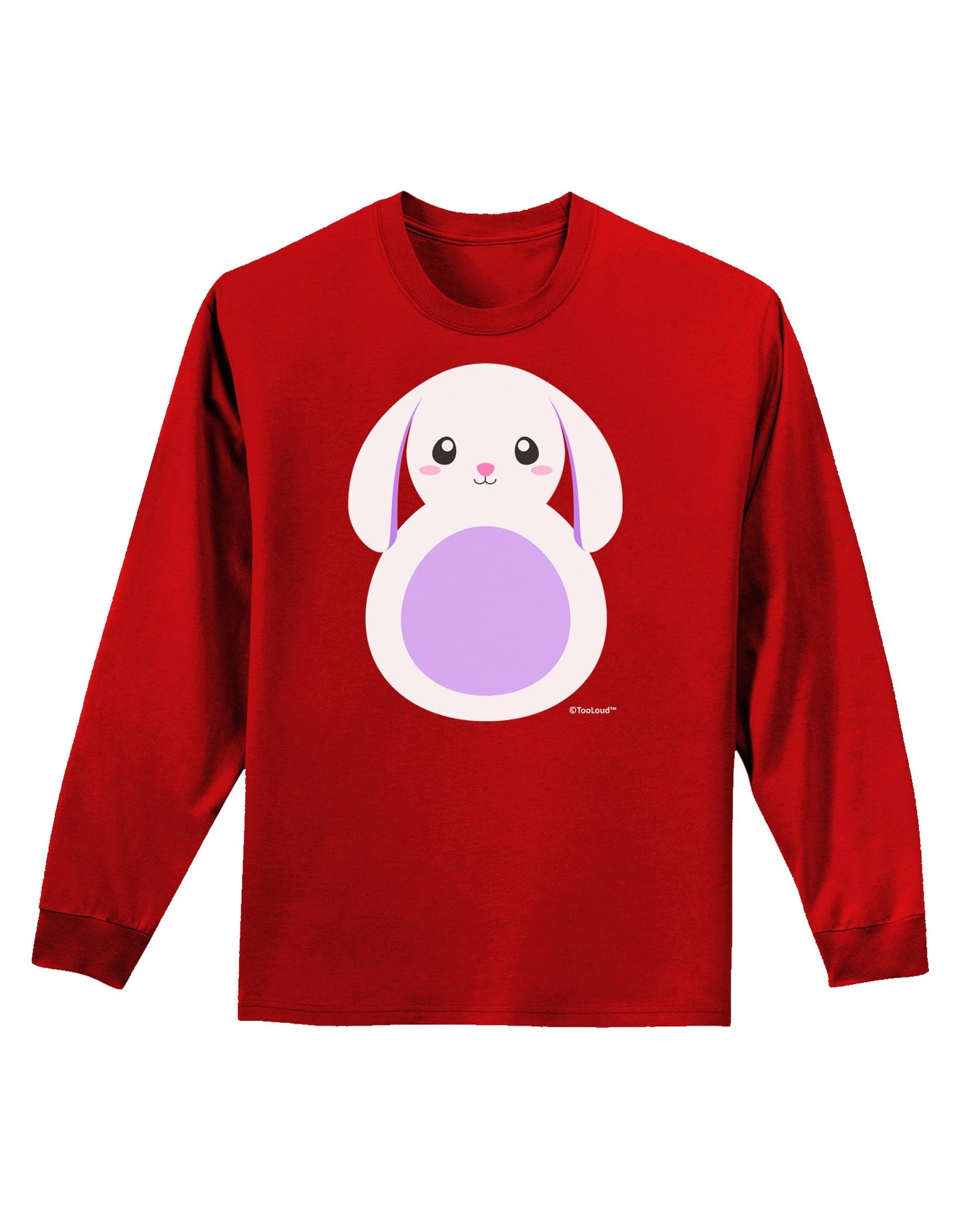 Cute Bunny with Floppy Ears - Purple Adult Long Sleeve Dark T-Shirt by TooLoud-TooLoud-Red-Small-Davson Sales