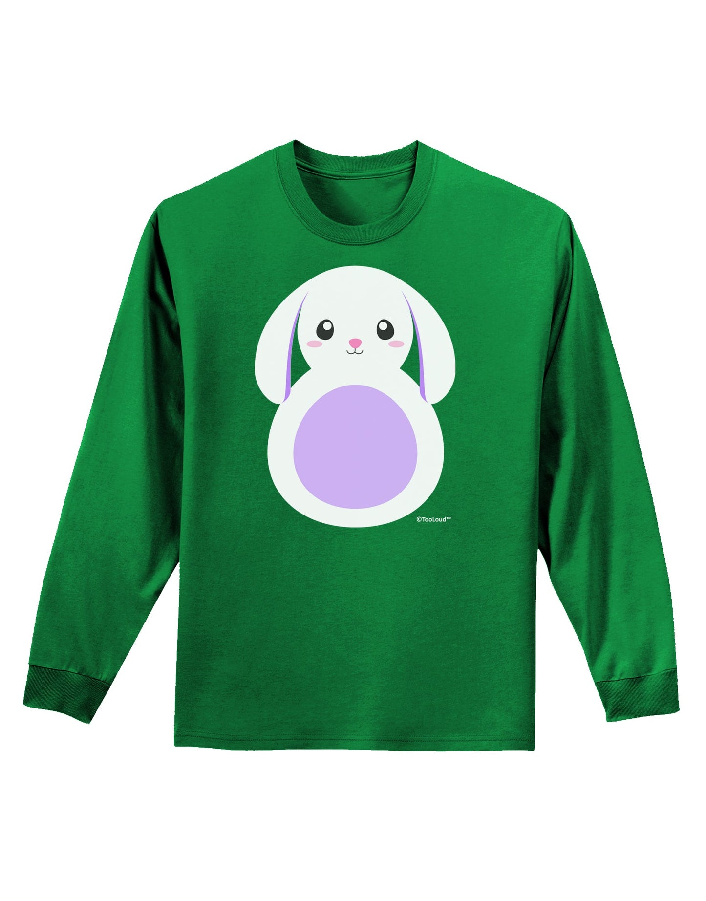 Cute Bunny with Floppy Ears - Purple Adult Long Sleeve Dark T-Shirt by TooLoud-TooLoud-Kelly-Green-Small-Davson Sales