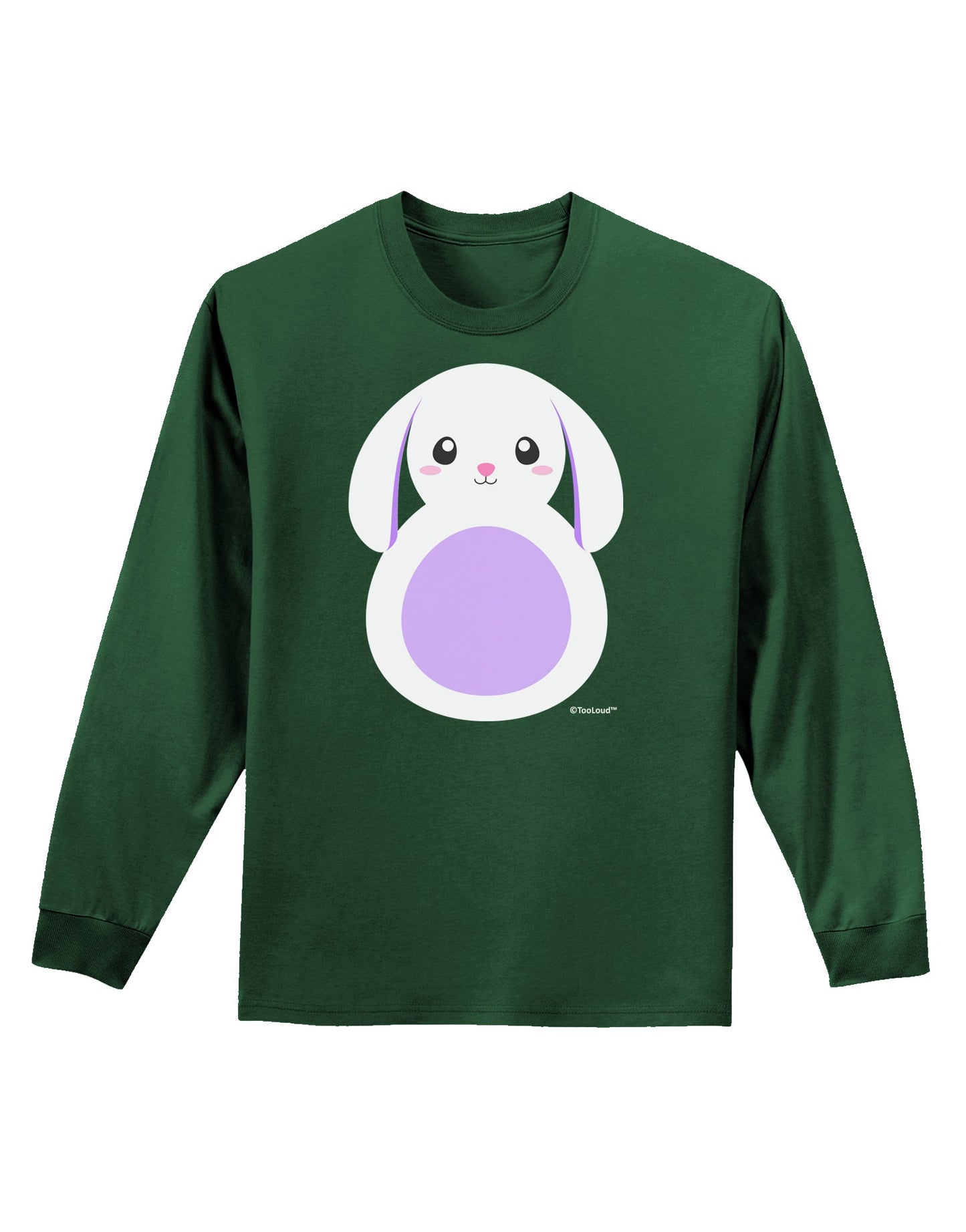 Cute Bunny with Floppy Ears - Purple Adult Long Sleeve Dark T-Shirt by TooLoud-TooLoud-Dark-Green-Small-Davson Sales