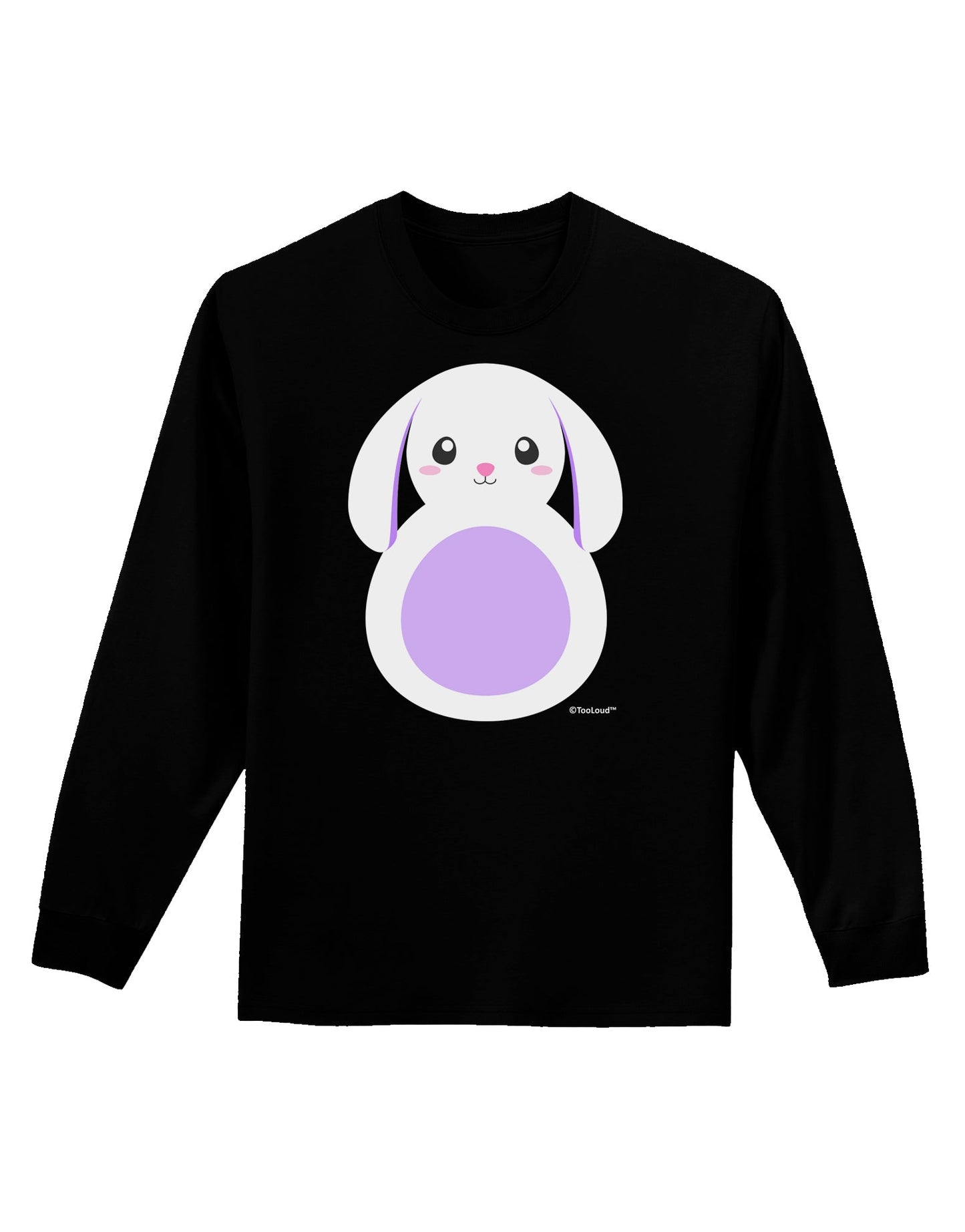 Cute Bunny with Floppy Ears - Purple Adult Long Sleeve Dark T-Shirt by TooLoud-TooLoud-Black-Small-Davson Sales