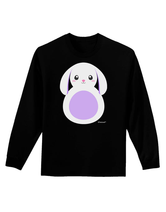 Cute Bunny with Floppy Ears - Purple Adult Long Sleeve Dark T-Shirt by TooLoud-TooLoud-Black-Small-Davson Sales