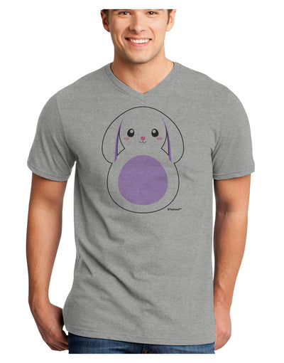 Cute Bunny with Floppy Ears - Purple Adult V-Neck T-shirt by TooLoud-Mens V-Neck T-Shirt-TooLoud-HeatherGray-Small-Davson Sales