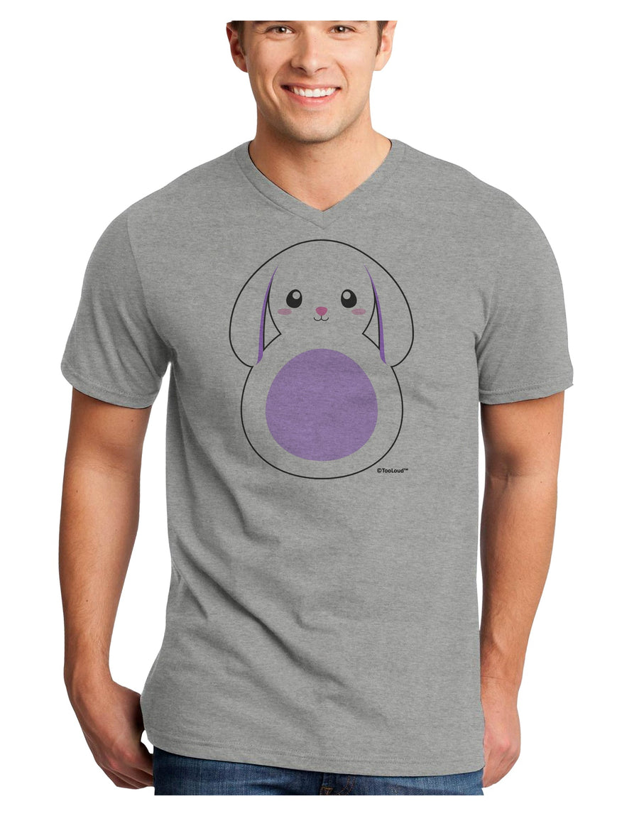 Cute Bunny with Floppy Ears - Purple Adult V-Neck T-shirt by TooLoud-Mens V-Neck T-Shirt-TooLoud-White-Small-Davson Sales