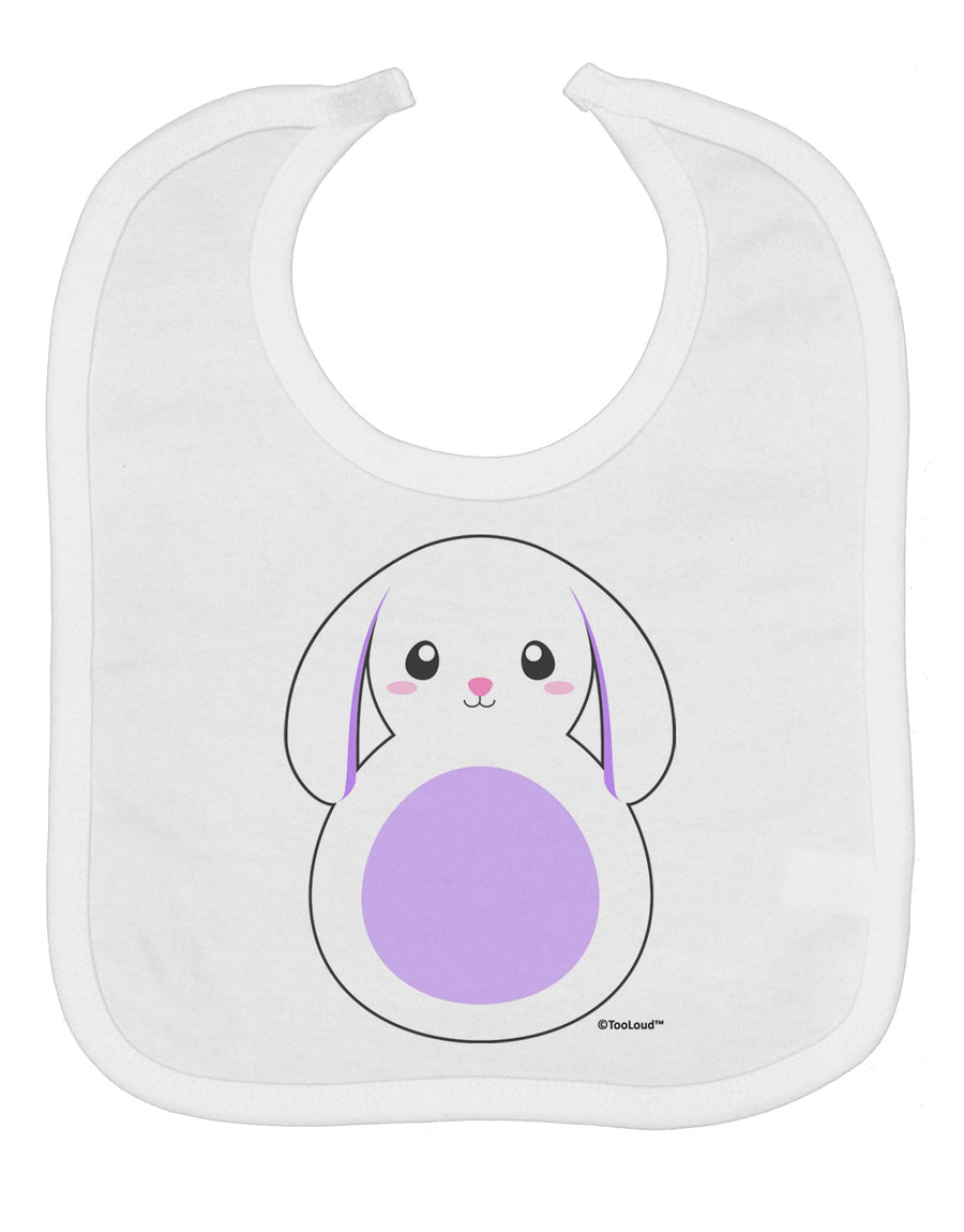 Cute Bunny with Floppy Ears - Purple Baby Bib by TooLoud