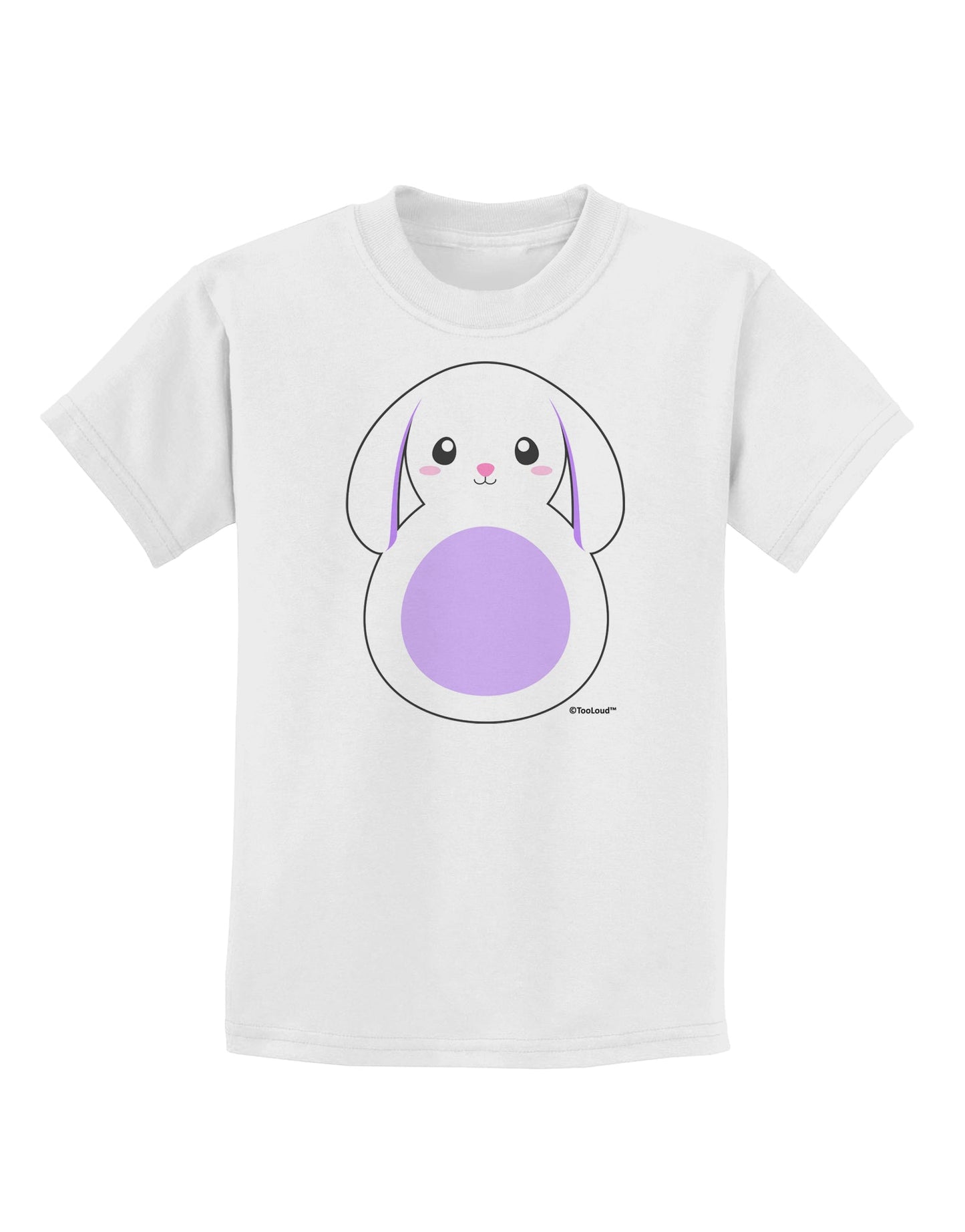Cute Bunny with Floppy Ears - Purple Childrens T-Shirt by TooLoud-Childrens T-Shirt-TooLoud-White-X-Small-Davson Sales