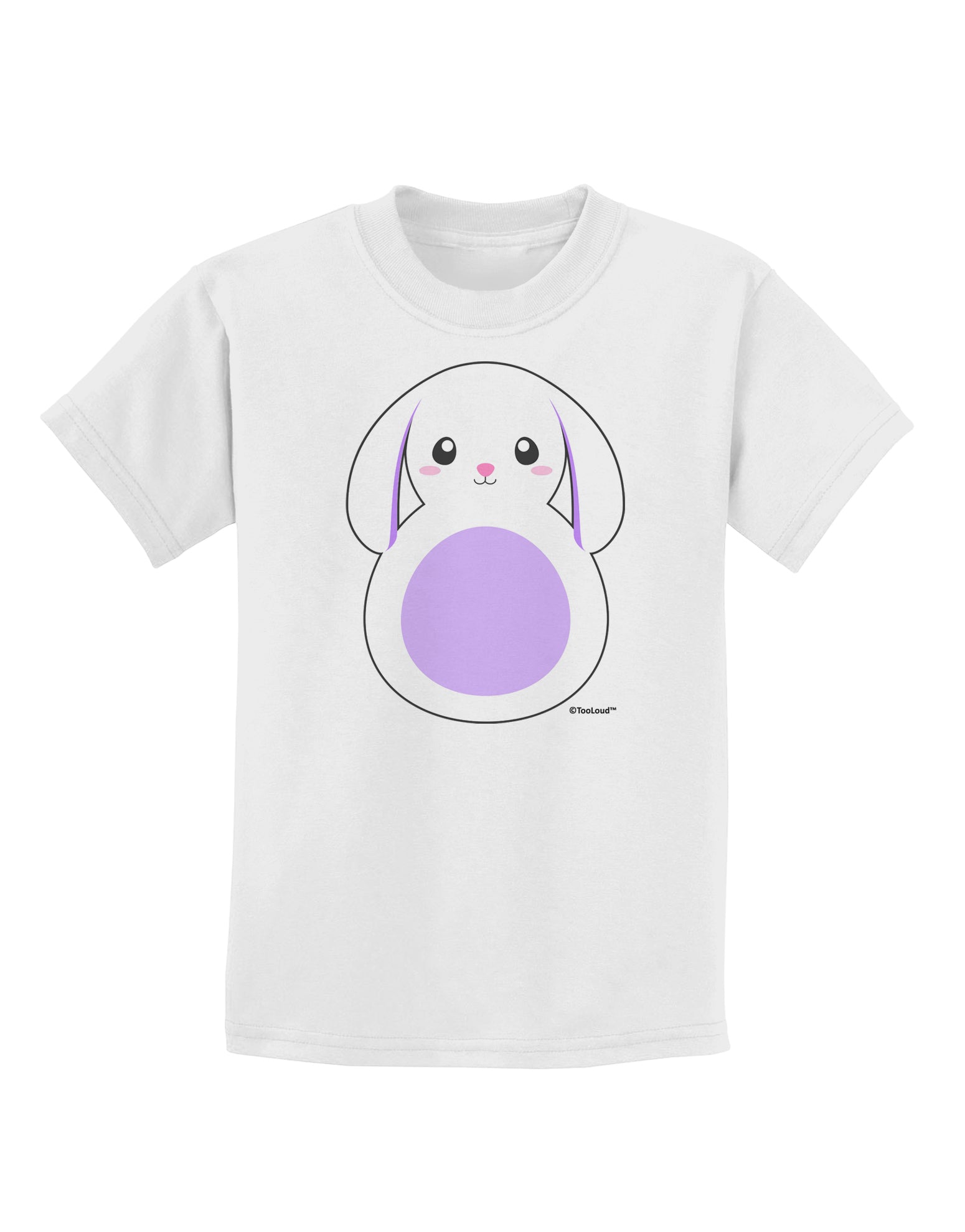 Cute Bunny with Floppy Ears - Purple Childrens T-Shirt by TooLoud-Childrens T-Shirt-TooLoud-White-X-Small-Davson Sales