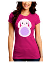 Cute Bunny with Floppy Ears - Purple Juniors Crew Dark T-Shirt by TooLoud-T-Shirts Juniors Tops-TooLoud-Hot-Pink-Juniors Fitted Small-Davson Sales