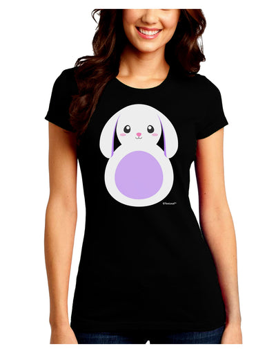 Cute Bunny with Floppy Ears - Purple Juniors Crew Dark T-Shirt by TooLoud-T-Shirts Juniors Tops-TooLoud-Black-Juniors Fitted Small-Davson Sales