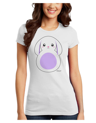 Cute Bunny with Floppy Ears - Purple Juniors T-Shirt by TooLoud-Womens Juniors T-Shirt-TooLoud-White-Juniors Fitted X-Small-Davson Sales