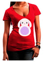 Cute Bunny with Floppy Ears - Purple Juniors V-Neck Dark T-Shirt by TooLoud-Womens V-Neck T-Shirts-TooLoud-Red-Juniors Fitted Small-Davson Sales