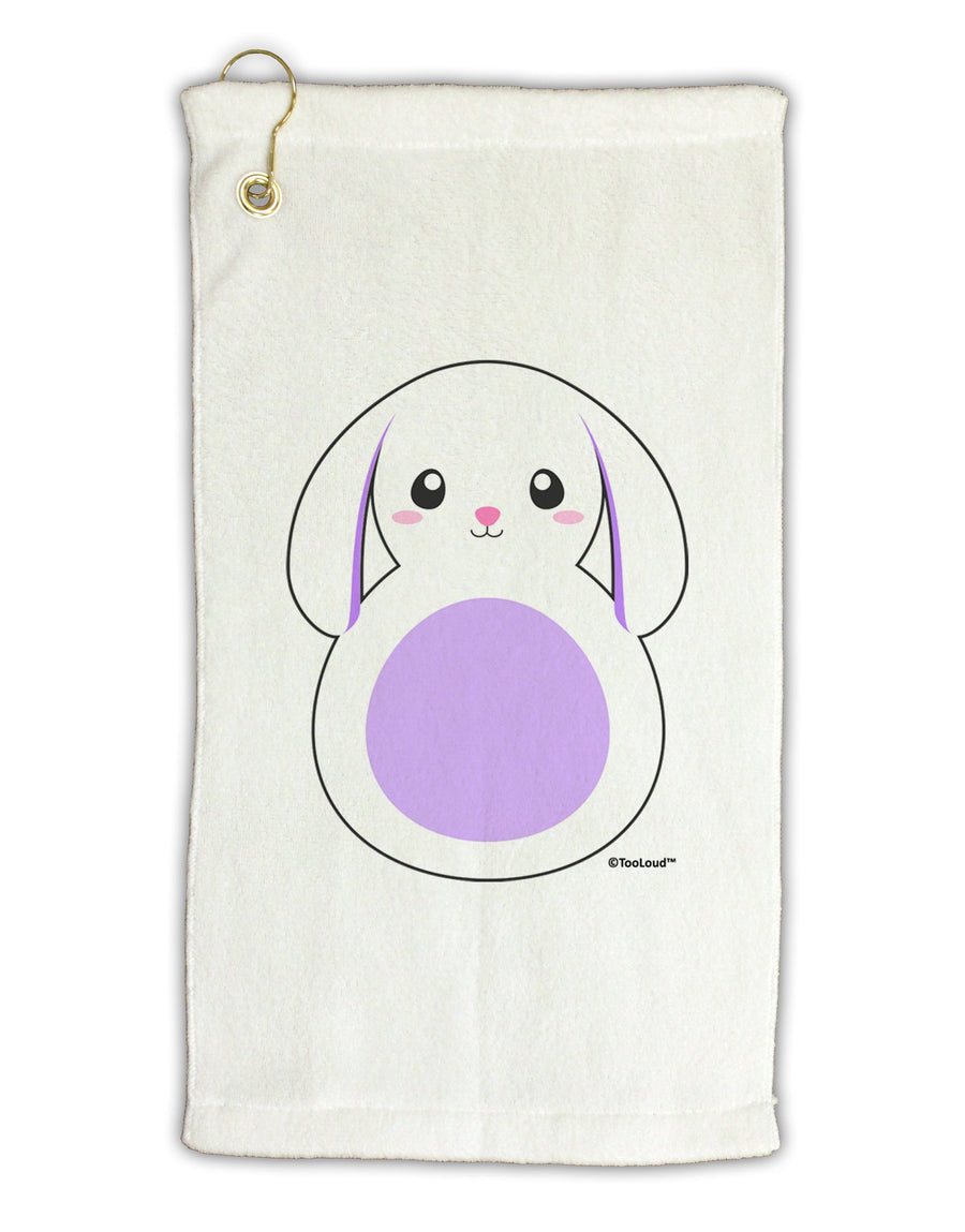 Cute Bunny with Floppy Ears - Purple Micro Terry Gromet Golf Towel 16 x 25 inch by TooLoud-Golf Towel-TooLoud-White-Davson Sales