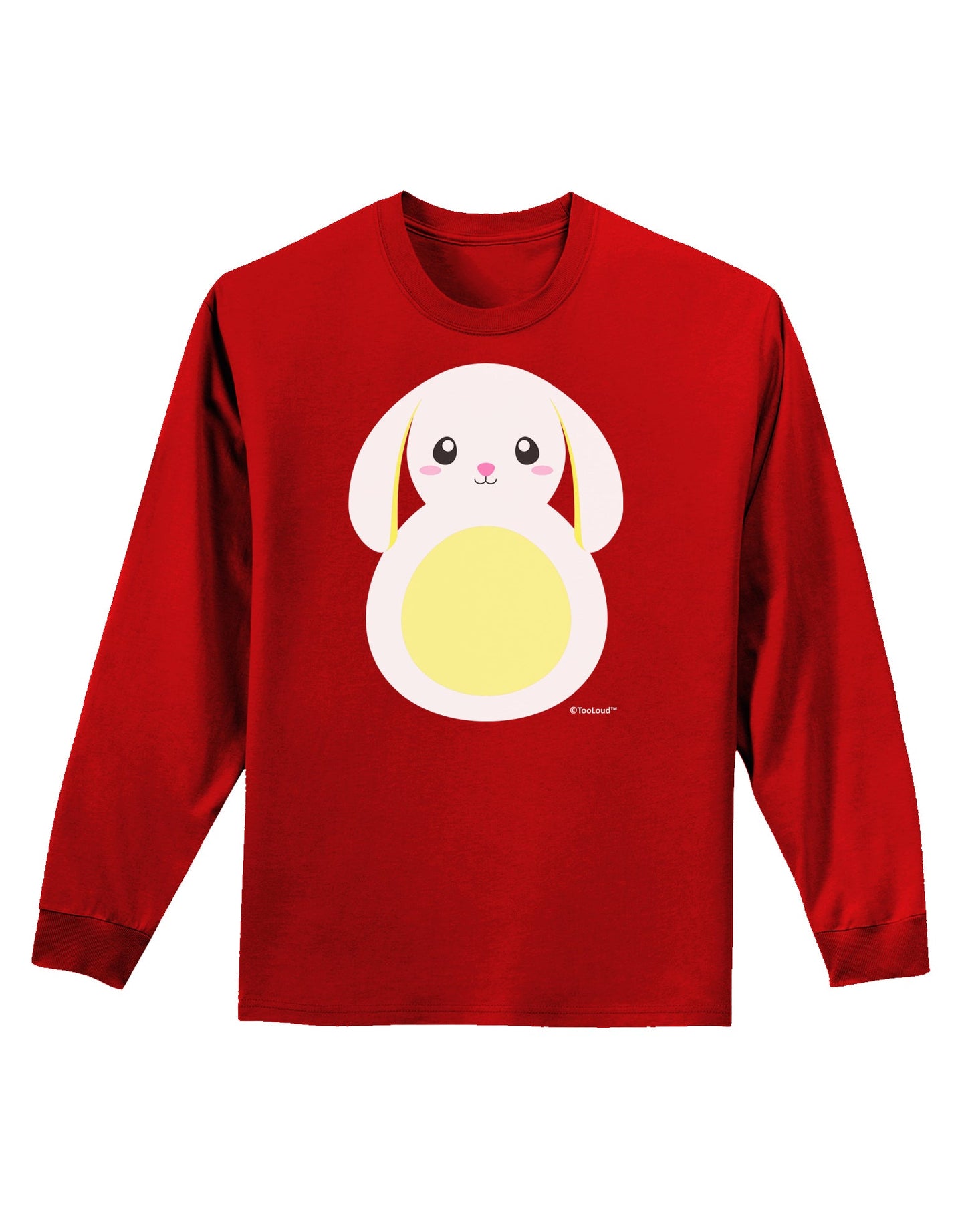 Cute Bunny with Floppy Ears - Yellow Adult Long Sleeve Dark T-Shirt by TooLoud-TooLoud-Red-Small-Davson Sales