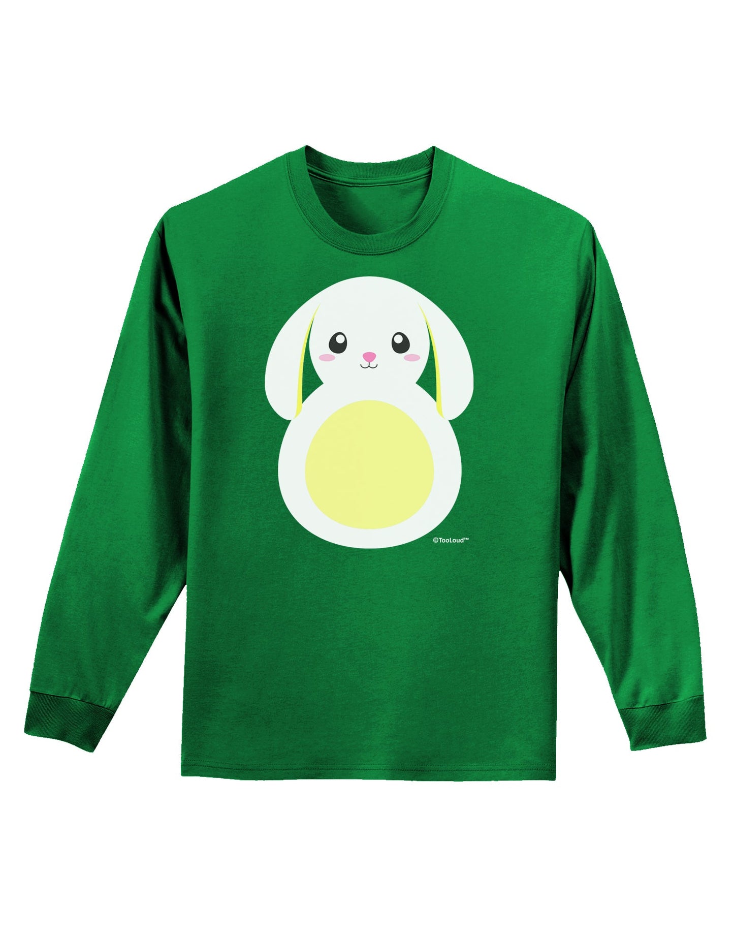 Cute Bunny with Floppy Ears - Yellow Adult Long Sleeve Dark T-Shirt by TooLoud-TooLoud-Kelly-Green-Small-Davson Sales