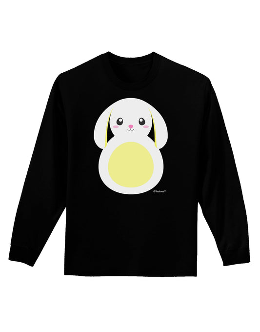 Cute Bunny with Floppy Ears - Yellow Adult Long Sleeve Dark T-Shirt by TooLoud-TooLoud-Black-Small-Davson Sales