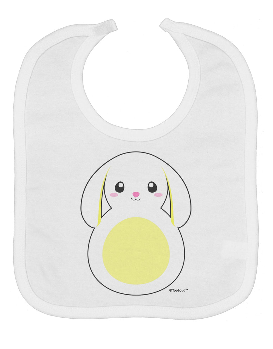 Cute Bunny with Floppy Ears - Yellow Baby Bib by TooLoud