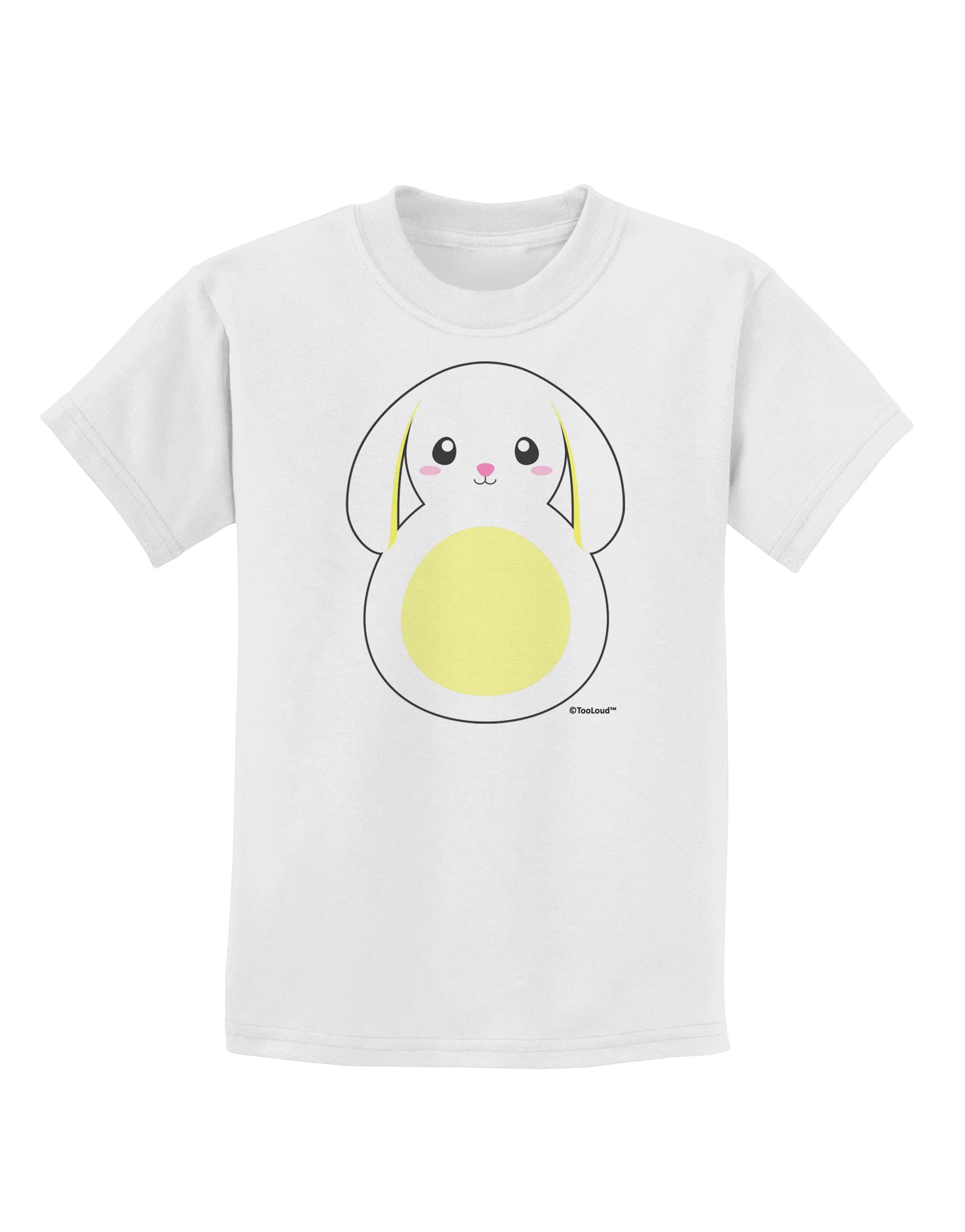 Cute Bunny with Floppy Ears - Yellow Childrens T-Shirt by TooLoud-Childrens T-Shirt-TooLoud-White-X-Small-Davson Sales