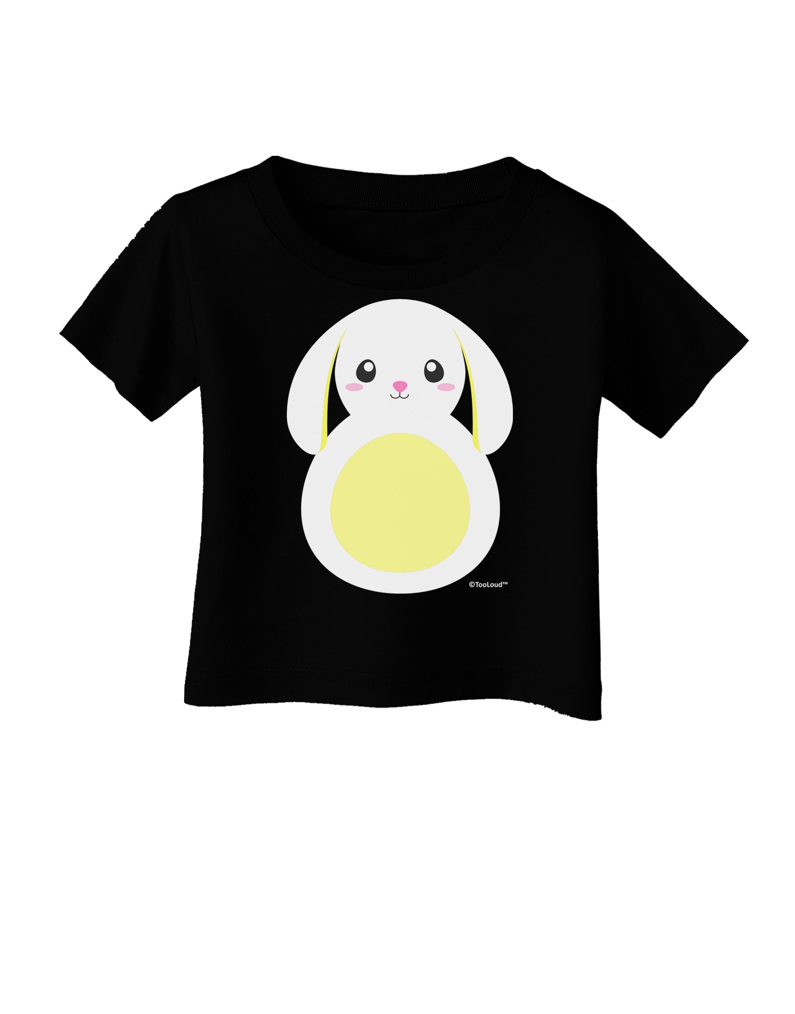 Cute Bunny with Floppy Ears - Yellow Infant T-Shirt Dark by TooLoud-Infant T-Shirt-TooLoud-Black-06-Months-Davson Sales