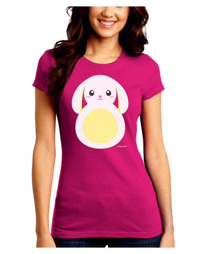 Cute Bunny with Floppy Ears - Yellow Juniors Crew Dark T-Shirt by TooLoud-T-Shirts Juniors Tops-TooLoud-Hot-Pink-Juniors Fitted Small-Davson Sales