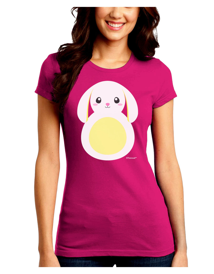 Cute Bunny with Floppy Ears - Yellow Juniors Crew Dark T-Shirt by TooLoud-T-Shirts Juniors Tops-TooLoud-Black-Juniors Fitted Small-Davson Sales