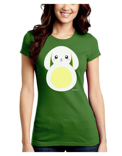 Cute Bunny with Floppy Ears - Yellow Juniors Crew Dark T-Shirt by TooLoud-T-Shirts Juniors Tops-TooLoud-Kiwi-Green-Juniors Fitted X-Small-Davson Sales