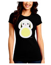 Cute Bunny with Floppy Ears - Yellow Juniors Crew Dark T-Shirt by TooLoud-T-Shirts Juniors Tops-TooLoud-Black-Juniors Fitted Small-Davson Sales