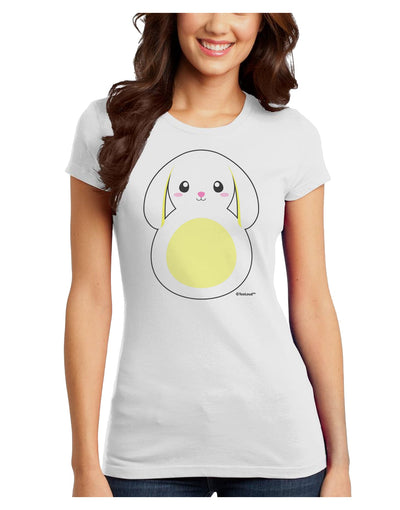 Cute Bunny with Floppy Ears - Yellow Juniors T-Shirt by TooLoud-Womens Juniors T-Shirt-TooLoud-White-Juniors Fitted X-Small-Davson Sales