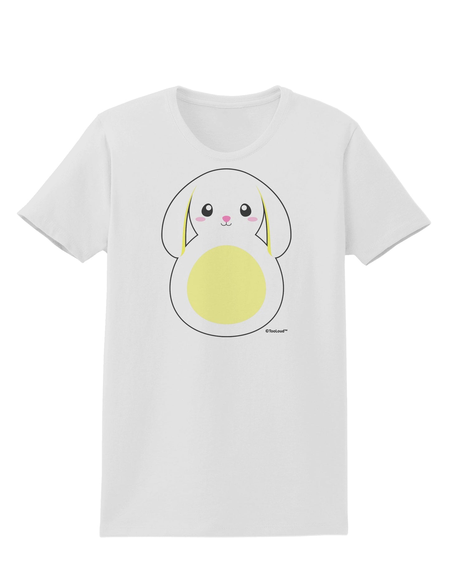 Cute Bunny with Floppy Ears - Yellow Womens T-Shirt by TooLoud-Womens T-Shirt-TooLoud-White-X-Small-Davson Sales