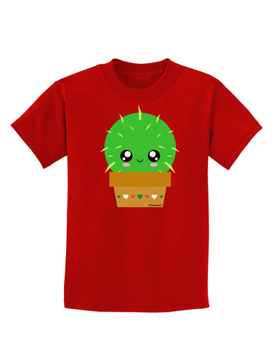 Cute Cactus Design Childrens Dark T-Shirt by TooLoud-Childrens T-Shirt-TooLoud-Red-X-Small-Davson Sales