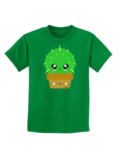 Cute Cactus Design Childrens Dark T-Shirt by TooLoud-Childrens T-Shirt-TooLoud-Kelly-Green-X-Small-Davson Sales