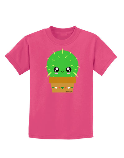 Cute Cactus Design Childrens Dark T-Shirt by TooLoud-Childrens T-Shirt-TooLoud-Sangria-X-Small-Davson Sales