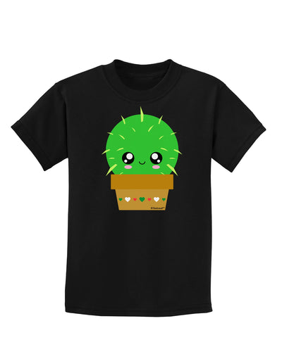 Cute Cactus Design Childrens Dark T-Shirt by TooLoud-Childrens T-Shirt-TooLoud-Black-X-Small-Davson Sales