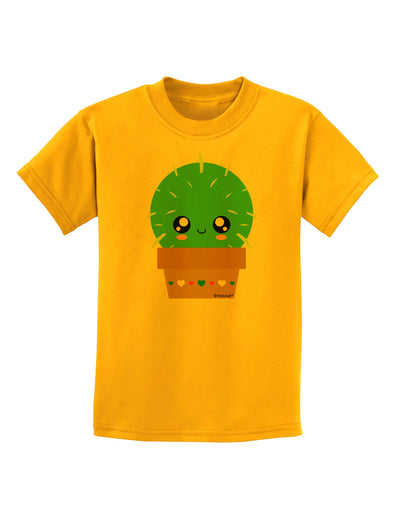 Cute Cactus Design Childrens T-Shirt by TooLoud-Childrens T-Shirt-TooLoud-Gold-X-Small-Davson Sales