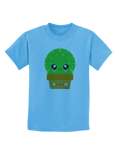 Cute Cactus Design Childrens T-Shirt by TooLoud-Childrens T-Shirt-TooLoud-Aquatic-Blue-X-Small-Davson Sales