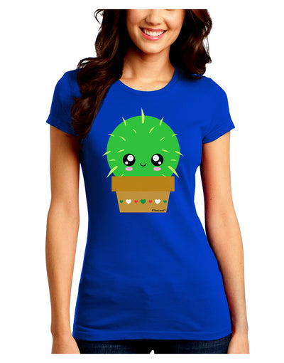 Cute Cactus Design Juniors Crew Dark T-Shirt by TooLoud-T-Shirts Juniors Tops-TooLoud-Royal-Blue-Juniors Fitted Small-Davson Sales