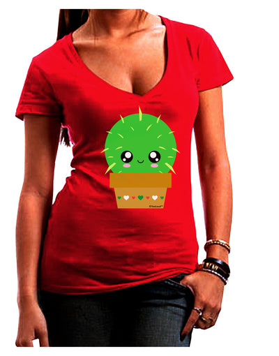 Cute Cactus Design Juniors V-Neck Dark T-Shirt by TooLoud-Womens V-Neck T-Shirts-TooLoud-Red-Juniors Fitted Small-Davson Sales