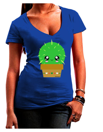 Cute Cactus Design Juniors V-Neck Dark T-Shirt by TooLoud-Womens V-Neck T-Shirts-TooLoud-Royal-Blue-Juniors Fitted Small-Davson Sales