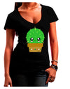 Cute Cactus Design Juniors V-Neck Dark T-Shirt by TooLoud-Womens V-Neck T-Shirts-TooLoud-Black-Juniors Fitted Small-Davson Sales