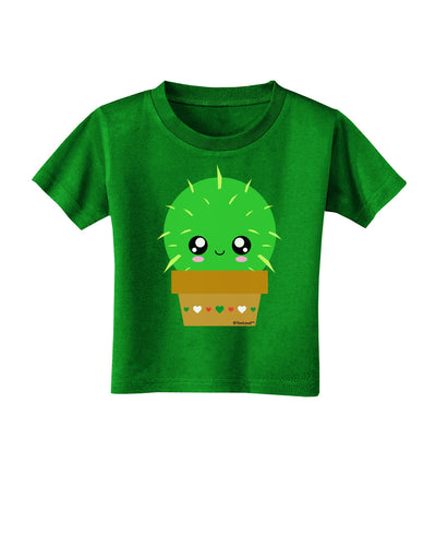 Cute Cactus Design Toddler T-Shirt Dark by TooLoud-Toddler T-Shirt-TooLoud-Clover-Green-2T-Davson Sales