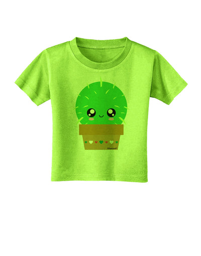 Cute Cactus Design Toddler T-Shirt by TooLoud-Toddler T-Shirt-TooLoud-Lime-Green-2T-Davson Sales