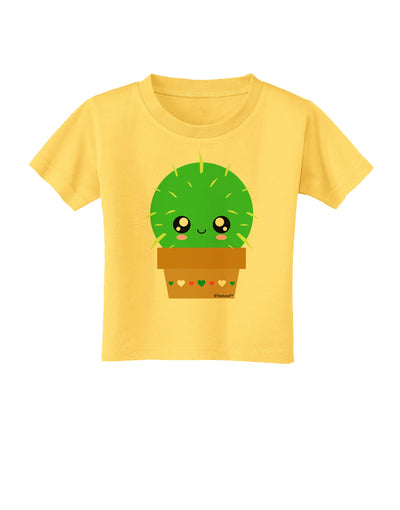 Cute Cactus Design Toddler T-Shirt by TooLoud-Toddler T-Shirt-TooLoud-Yellow-2T-Davson Sales