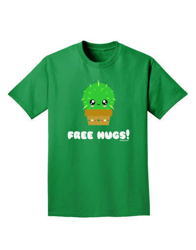 Cute Cactus - Free Hugs Adult Dark T-Shirt-Mens T-Shirt-TooLoud-Kelly-Green-Small-Davson Sales